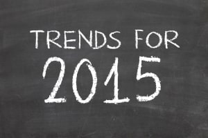 Trends 2015 Written in Chalk on a Chalkboard